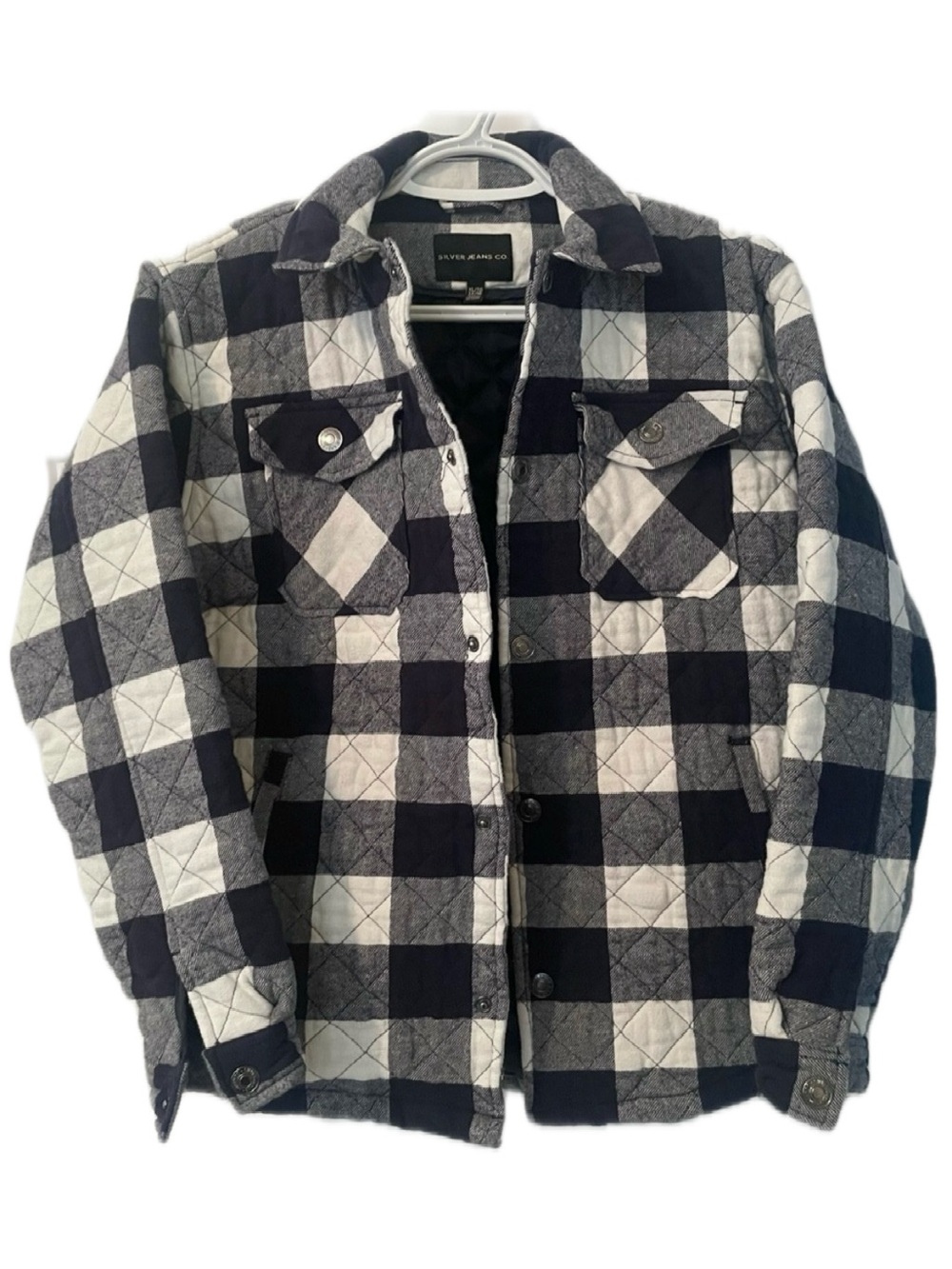 Silver Jeans Youth Quilted Plaid Shirt Jacket